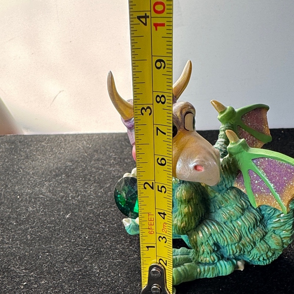 Franklin Mint Multicolor Dragon Figurine with Gemstone. “Guily” - Picture 8 of 9